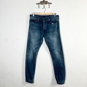 JOHN ELLIOTT Jeans Dark Wash Slim Fit Tapered Leg‎ Mens Size 32 (HEMMED)